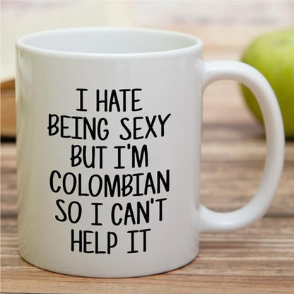 White Ceramic Mug for Proud Colombian - 11oz Coffee Cup for Friends & Gifts