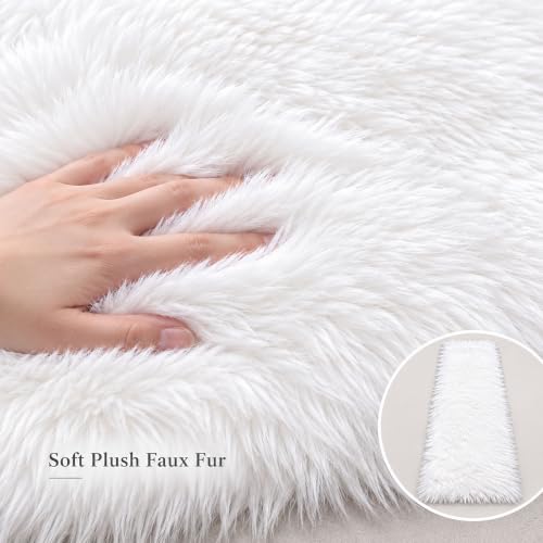 Faux Fur Table Runner 12x36 Inch White Christmas Decor Cozy Holiday Dining