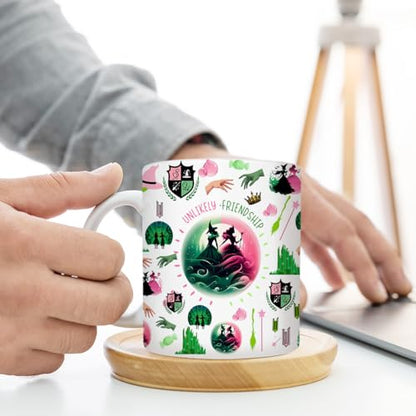 Witch Coffee Mug Broadway Musical Elphaba Glinda Gift 11 oz Ceramic Cup