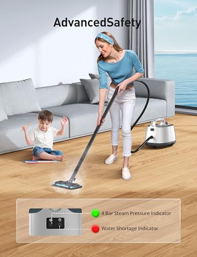 High Pressure Steam Cleaner with 60PSI & 293°F Steam – Taupe