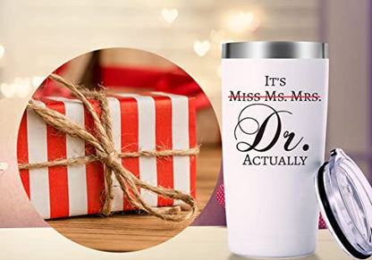 White Travel Tumbler for Doctors - 20oz Insulated Stainless Steel Mug with Lid