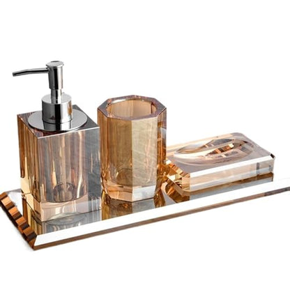 Bathroom Kit with Toothbrush Cup and Shower Gel Set - OneColor / 32.5CM