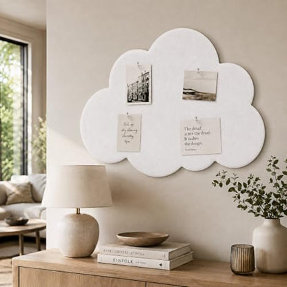 White Cloud Felt Bulletin Board 24 x 18 in with 20 Push Pins - Cloud-Shaped Wall Decor