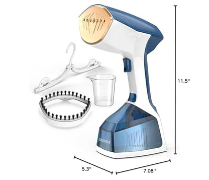 Steamer for Clothes, 1600W Handheld Clothes Steamer with 360ml Tank, Fast Heat-Up Portable Garment Steamer with LCD, Auto-Off, 2 in 1 Fabric Wrinkle Removes with Folding Hanger and Brush