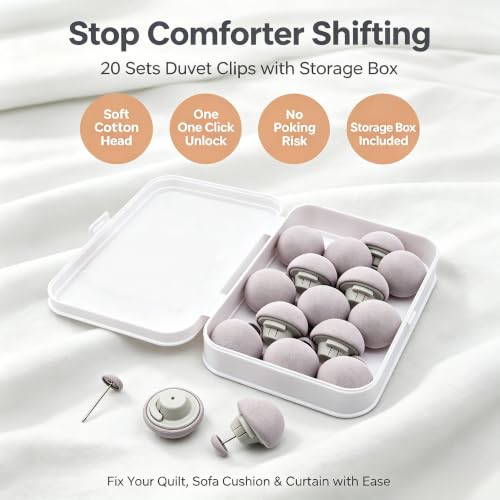 20 Down Comforter Clips for Bedding & Cushions - Gray
