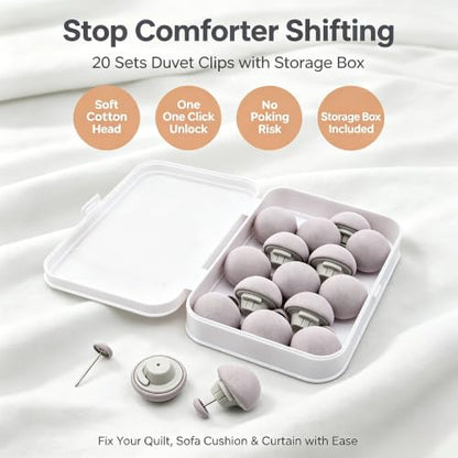 20 Down Comforter Clips for Bedding & Cushions - Gray