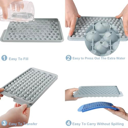 WIBIMEN Mini Ice Cube Trays, Upgraded Small Ice Cube Trays Easy Release, 104PCS Tiny Ice Cube Tray Crushed Ice Tray for Chilling Drinks Coffee Juice