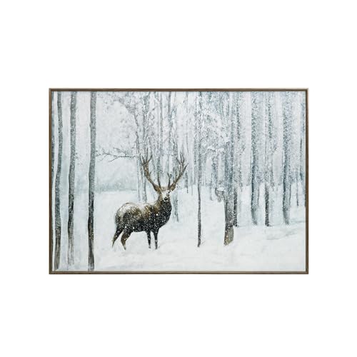 Christmas Canvas Wall Art Reindeer Scene 20x28 Inch Holiday Decor for Living Room