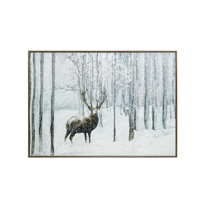 Christmas Canvas Wall Art Reindeer Scene 20x28 Inch Holiday Decor for Living Room