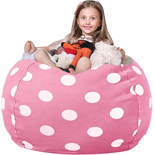 Pink Dot Wekapo Stuffed Animal Storage Bean Bag Chair Cover - XX-Large Kids