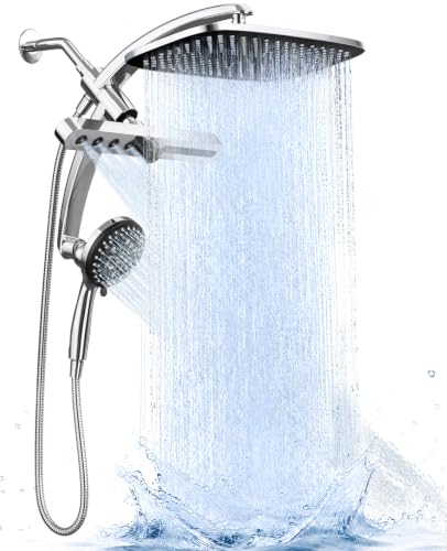 Veken 12-Inch Rain Shower Head with Handheld & 3-in-1 High Pressure Shower Combo - Chrome