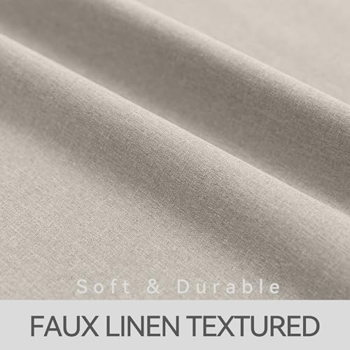 Ivory Linen French Door Curtain - Blackout Privacy Panel, Farmhouse Style, 26"x68"