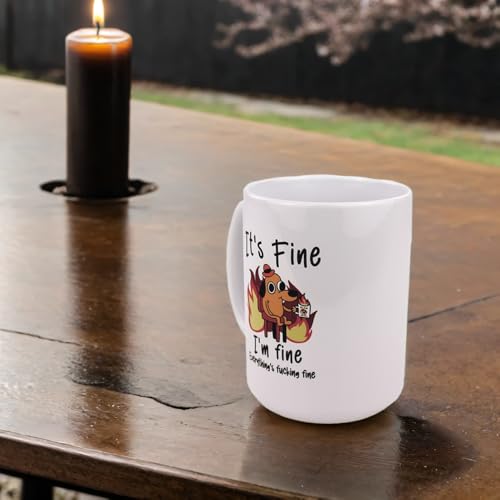 Funny Dog Mug - Sarcastic Meme Coffee Cup - 15oz Ceramic Gag Gift