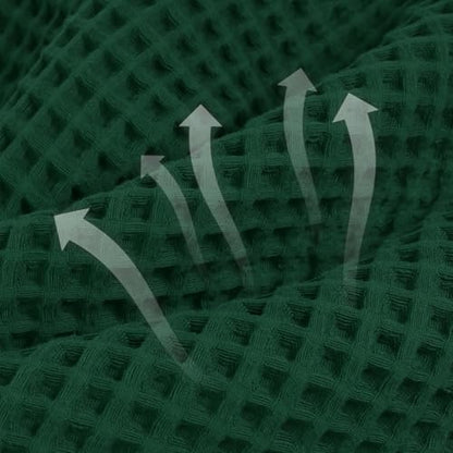 Large Cotton Waffle Bath Towel - 29x60 Inch, Forest Green
