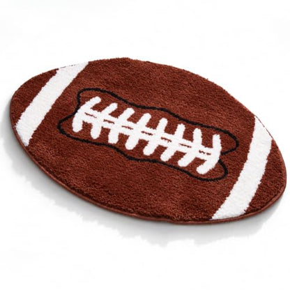 Brown Football Rug for Boys Room Decor 34x22 Inches Plush Non-Slip Playroom Mat