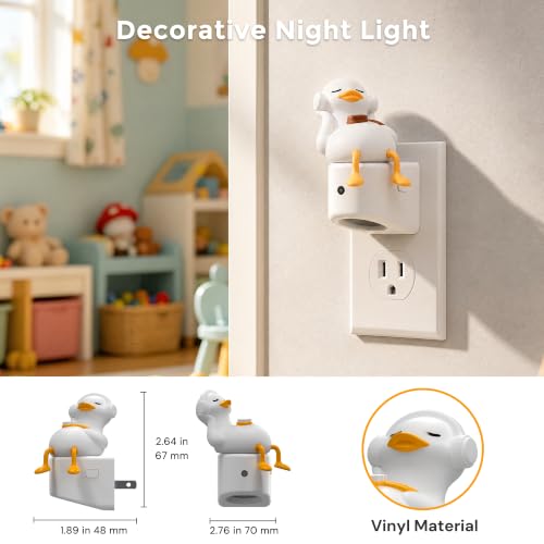 Kids LED Night Light Plug-in Duck Color Changing Sleep Lamp