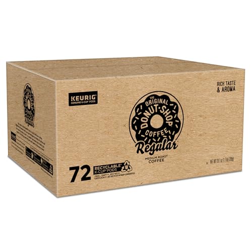 The Original Donut Shop Regular, Keurig Single Serve K-Cup Pods, Medium Roast Coffee, 60 Count, (6 Packs of 10)