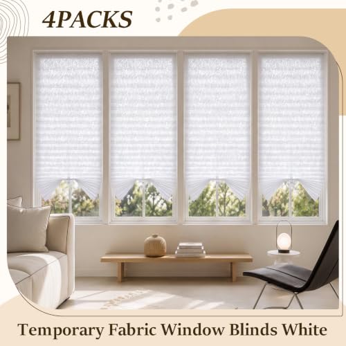 4 Pack 36x72 Inch Non-Woven Fabric Window Blinds with Adjustable Clips - Light Filtering Shade