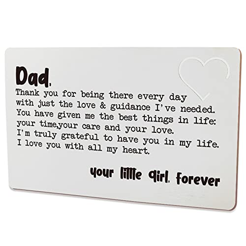 Anniversary Card for Him Dad Wallet Insert - Romantic Engraved Metal Gift - Dad3