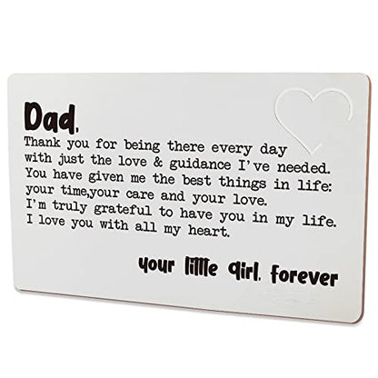 Anniversary Card for Him Dad Wallet Insert - Romantic Engraved Metal Gift - Dad3