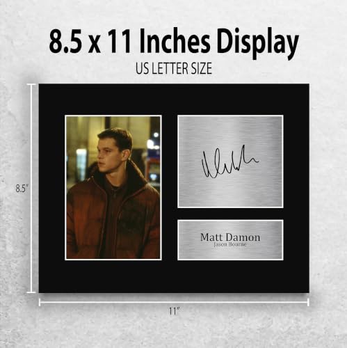 Matt Damon Signed Autograph Photo The Bourne Identity US Letter Unframed
