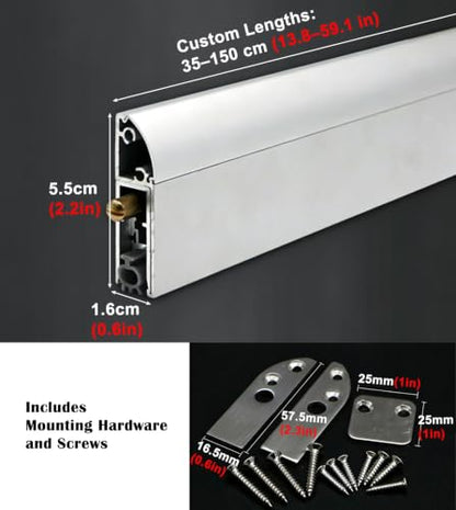 Automatic Door Bottom Seal 28 Inch with Hardware & Silicone for Exterior & Interior Doors - Variation of THIS listing