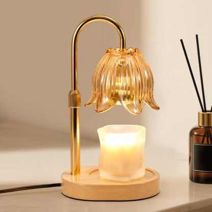 Lily-Inspired Flower Candle Warmer Lamp with Dimmer & Adjustable Height - Gift for Women, Mom, Friend, Housewarming, Christmas, Birthday
