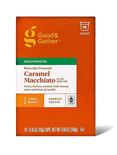 Good & Gather Decaffeinated Caramel Macchiato Coffee Pods - Pack of 2 Boxes - 32 Coffee Pods Total - 16 Coffee Pods Per Box - Bulk Good & Gather Coffee Pods