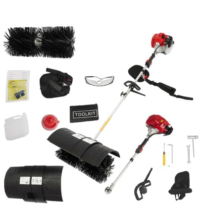 Gas Powered Handheld Lawn Sweeper with 52CC 2-Stroke Engine
