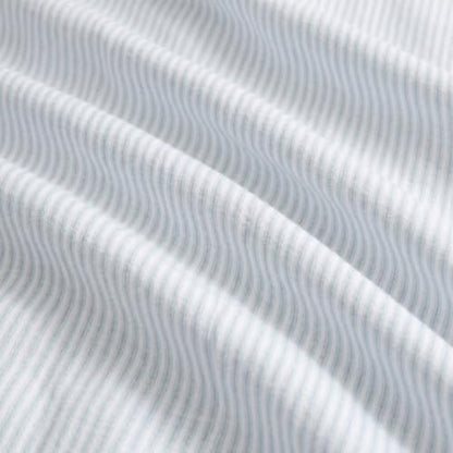 Queen Cotton Flannel Sheet Set with Deep Pocket Fitted & Pillowcases - Ticking Stripe Blue