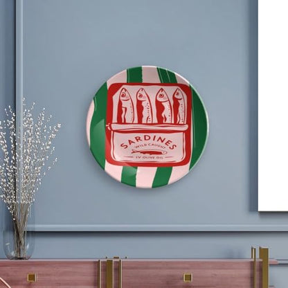 Bone China Sardine Can Decorative Plate 7 Inch - Round Wall & Table Display