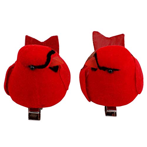 12Pcs Christmas Cardinal Bird Ornaments with Metal Clips for Holiday Decor