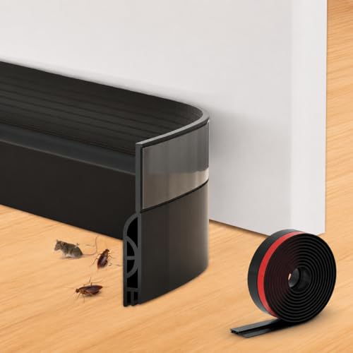118-Inch Black Door Draft Stopper Weather Stripping Seal - Extra Long