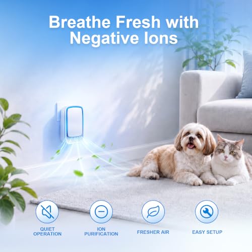 White Plug In Air Ionizers 4 Pack Small Air Purifiers for Home Bedroom Travel