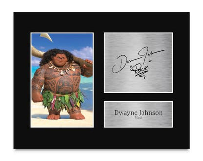 Dwayne Johnson Moana Maui Autographed Photo - Unframed US Letter Print