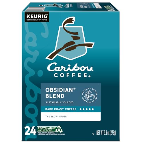 Caribou Coffee Obsidian Keurig Single-Serve K-Cup Pod, Medium Roast Coffee, 96 Count