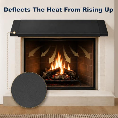 OKBA Fireplace Heat Deflector 28-48 Inch Adjustable Hood with 6 Inch Depth