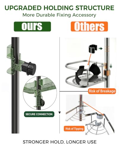 Bathroom Shower Caddy Tension Pole Organizer Green-Black Variation