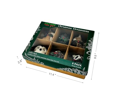 Forest Friends Ornament Set of 6 - Woodland Animal Christmas Decorations