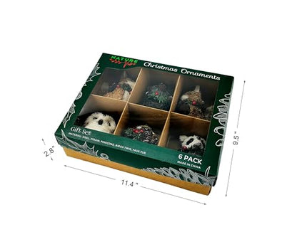 Forest Friends Ornament Set of 6 - Woodland Animal Christmas Decorations