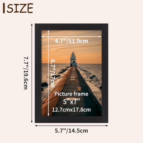 5x7 Inch Picture Frame Set of 22 - Black Wall & Tabletop Photos