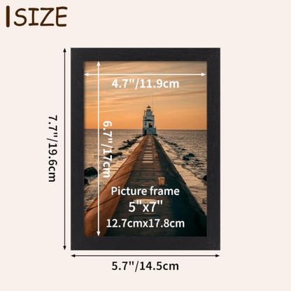 5x7 Inch Picture Frame Set of 22 - Black Wall & Tabletop Photos