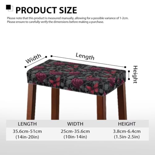 Universal Fit Gothic Rose Butterfly Bar Stool Covers 2-Piece Set