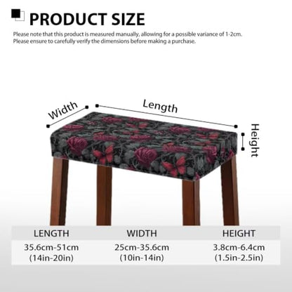 Universal Fit Gothic Rose Butterfly Bar Stool Covers 2-Piece Set