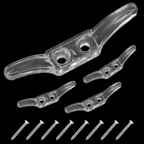 24 Pack Clear Cord Cleats - Transparent Plastic Rope Winder for Window Safety