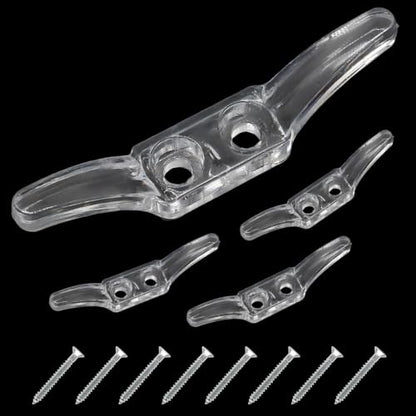 24 Pack Clear Cord Cleats - Transparent Plastic Rope Winder for Window Safety