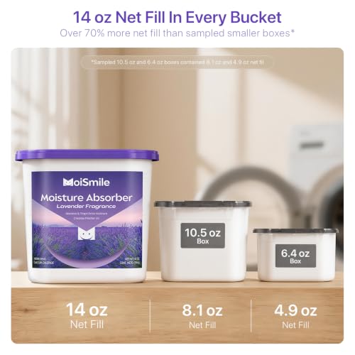 Lavender Scent Moisture Absorber Buckets 6 Pack, 14 oz Each, Humidity Control