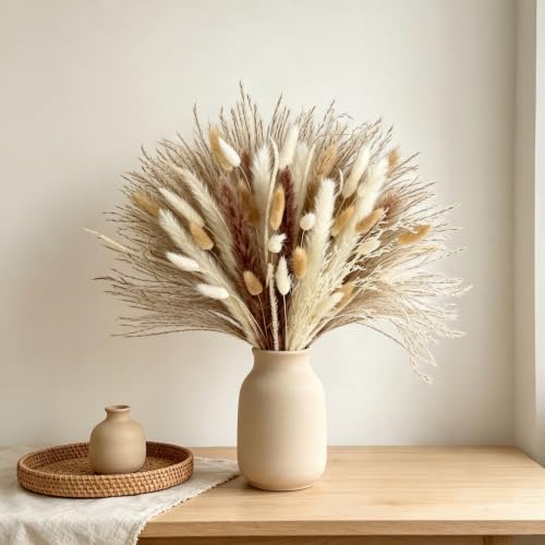 95Pcs Dried Pampas Grass Bouquet Natural Rustic Home Decor