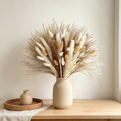 95Pcs Dried Pampas Grass Bouquet Natural Rustic Home Decor