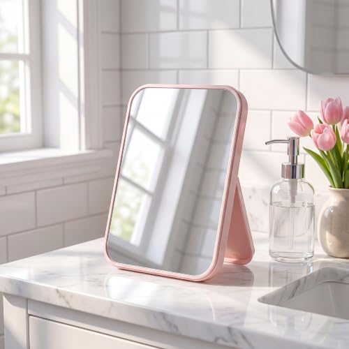8.5 Inch Portable Folding Makeup Mirror with Adjustable Stand - Vanity & Travel